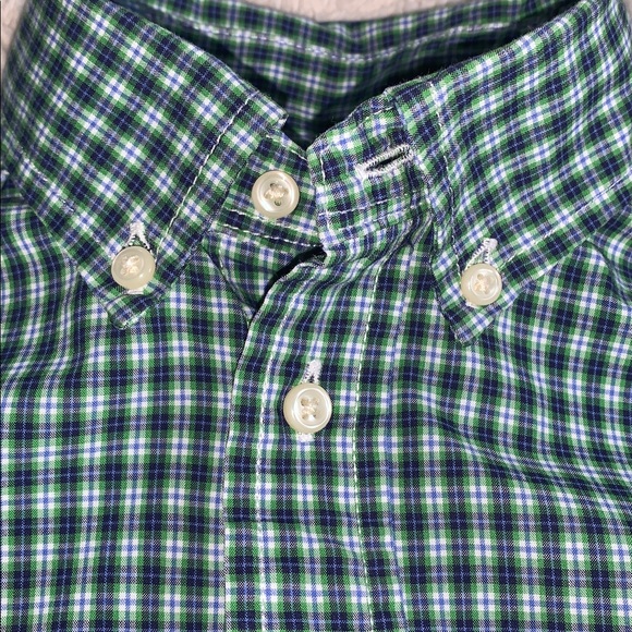 Ralph Lauren Green Blue Button Down Shirt Boys 2 2T EUC - Picture 6 of 6